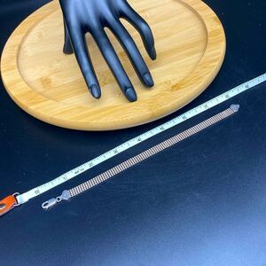 Ladies vintage 8” 925 bead mesh Italian made bracelet with lobster claw clasp